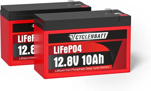 Vista 9 de CYCLENBATT Batería de Litio de 12V 10Ah, Más de 5000 Ciclos Batería LiFePO4 12V 10Ah con BMS de 10A Integrado, Batería de Litio de 12V Adecuada