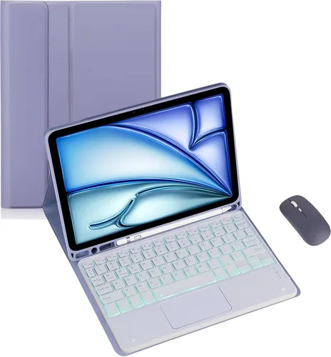 Vista 41 de Funda de teclado para tableta Samsung Galaxy Tab A8 X200/X205 de 10.5 pulgadas, cubierta protectora de teclado con soporte multiángulo, borde