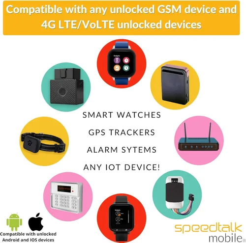 Vista 3 de SpeedTalk Mobile Tarjeta SIM Tracker para dispositivos de seguimiento GPS 5G 4G LTE - Rollover 3750 Texto (SMS) Datos (MB) Servicio inalámbrico de 1