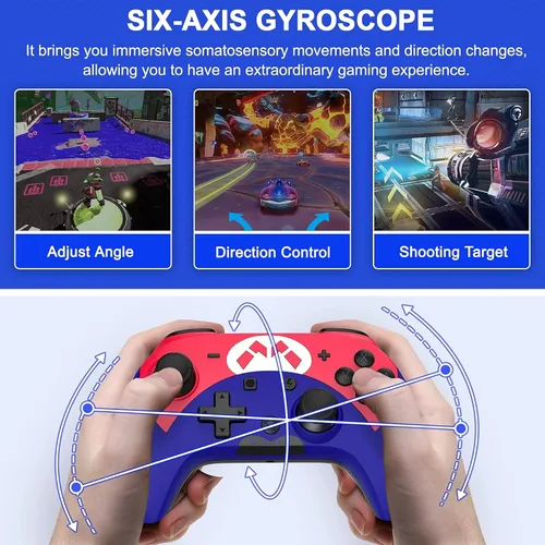 Vista 3 de FLIEEP Switch Controller - Wireless Switch Pro Controller for Switch/Switch Lite/Switch OLED with 3 Levels Turbo Function, 4 Levels Adjustable