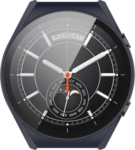 Vista 4 de [Paquete de 2] Senter - Carcasa integrada de vidrio templado para xiaomi Watch S1 Smartwatch, carcasa rígida de policarbonato ultrafina para xiaomi