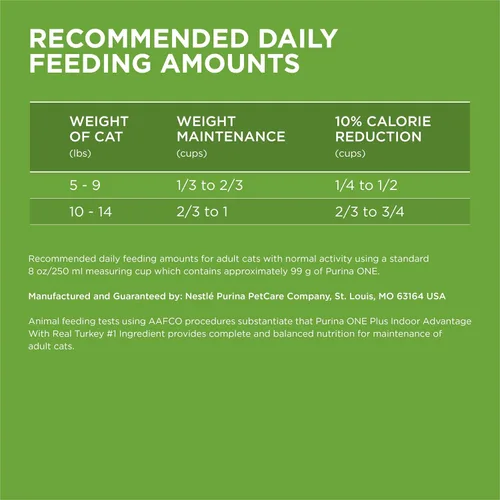 Vista 5 de Purina ONE Natural, Bajo en Grasa, Control de Peso, Alimento Seco para Gatos de Interior, +Plus Ventaja para Interiores - Bolsa de 22 lb