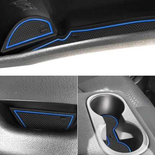 Vista 33 de Auovo Cup Holder Insert Linerts for Toyota Prius Accessories 2016-2022 Custom Fit Anti dust Mats Door Pocket Liners Cup Holder Console Mats Pads