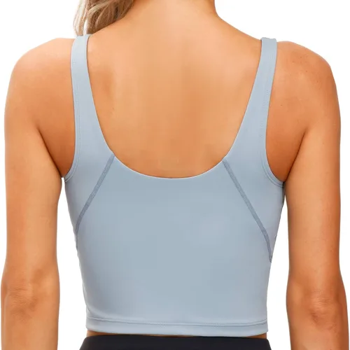 Vista 3 de THE GYM PEOPLE - Sostén deportivo para mujer, sin varillas, acolchado con soporte medio