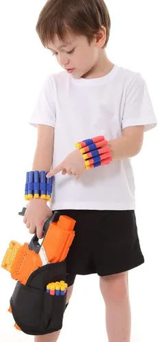 Vista 6 de Compatible con dardos Nerf Guns – 20 piezas de suministros de fiesta, accesorios de pistola de juguete, soportes de munición de muñeca EVA Soft