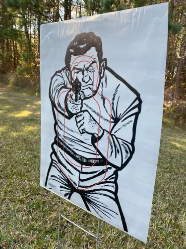 Vista 4 de Paquete de 10 objetivos de disparo 12 x 20 pulgadas objetivo de salpicadura de silueta, póster de práctica, ideal para todas las armas de fuego