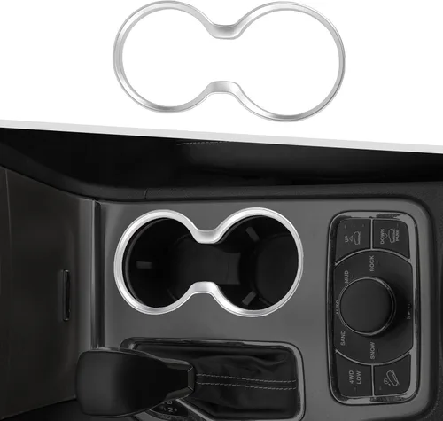 Vista 8 de Jimen Compatible con Jeep Grand Cherokee 2011-2021, Tapa de Cubierta del Portavasos Delantero (Negro)