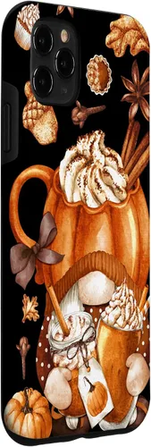 Vista 4 de Funda para iPhone 16 con diseño de calabaza y especias de gnomo de Acción de Gracias