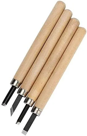 Vista 7 de Juego de herramientas de cincel de cuchillo de tallado de madera, afilador manual, sellos de goma, herramientas de tallado, herramientas de cuchillo