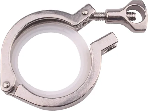 Vista 2 de DERNORD Acero inoxidable 304 Single Pin Heavy Duty Tri-Clamp con tuerca de ala para virola TC - 2 "tamaño, 1 paquete con junta de silicona