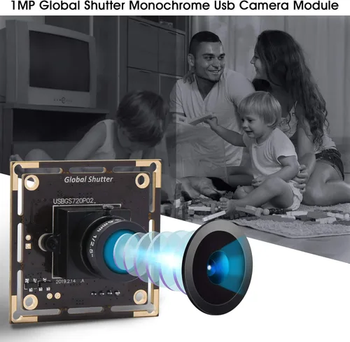 Vista 7 de Obturador global módulo de cámara USB gran angular 720P 60FPS USB Cámara web para computadora Mini UVC USB2.0 Cámara de PC USB de alta velocidad