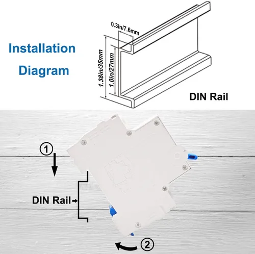 Vista 5 de smseace Disyuntor miniatura de baja tensión AC 6A 230/400V, 1 poste AC desconexión interruptor C6 montaje en carril DIN utilizado para proteger