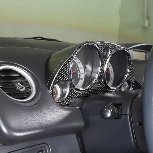 Vista 3 de Cubierta de panel de salpicadero, 1 unidad compatible con Mitsubishi Eclipse 2006-2011, accesorios de ajuste de velocímetro, hecha de fibra