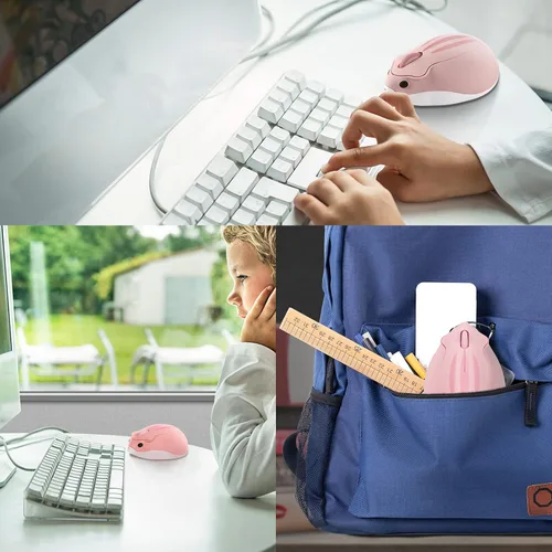 Vista 4 de Ratón inalámbrico con forma de hámster con forma de hámster, portátil de 1200 DPI USB inalámbrico para PC, Mac, computadora portátil, regalo