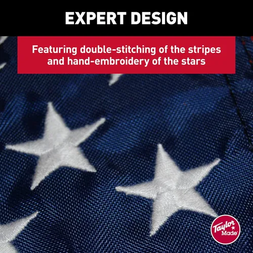 Vista 5 de Bandera de los Estados Unidos para barco bordada, de Taylor Made Products, con 50 estrellas