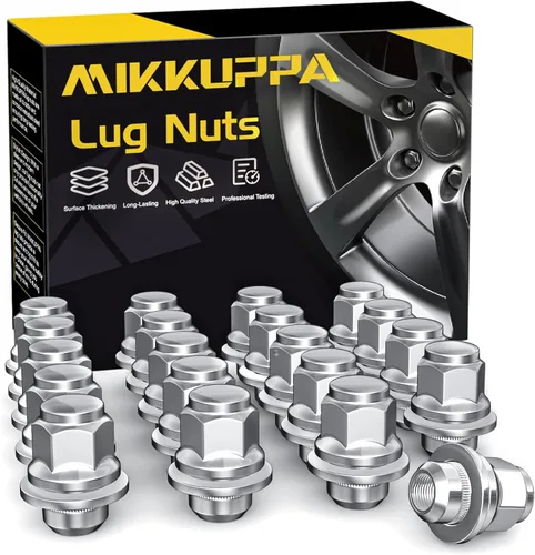 MIKKUPPA 20 piezas M12x1.25 Birlos para llanta – 3.73 cm 13/16 Hex OEM Mag estilo arandela de fábrica Reemplazo cromado de birlos para ruedas de