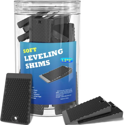 Niveladores de muebles, tarro de 50 piezas, cuñas de plástico para nivelar, cuña de goma negra para mesa, inodoro, refrigerador, piano, cuñas