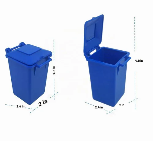 Vista 6 de Juego de basura automotriz de 3 colores ABS plástico pequeño cubo de basura camión de basura juguete