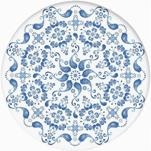 Vista 11 de Mantel redondo ajustable con borde elástico, patrón de mandala marrón en poliéster estampado oscuro, tamaño XL, se adapta a mesas redondas de hasta