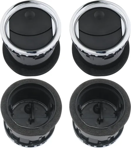 TQPONLY Rejilla de ventilación del conducto de aire del calentador de AC del tablero (cromo y negro) Compatible con Ford F150 2004-2008/Lincoln Mark