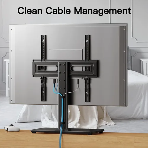 Vista 6 de PERLESMITH - Soporte universal para TV de mesa para televisores LCD LED OLED 4K de pantalla plana de 32 a 65 pulgadas - Soporte de TV de altura