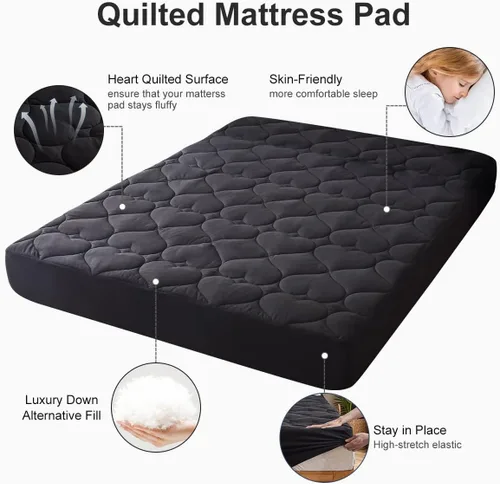 Vista 4 de Holawakaka Heart Mattress Topper King Size Extra Thick Mattress Pad for Back Pain Ultra-Soft Breathable Quilted Bed Cover with 8-18 Inch Deep Pocket