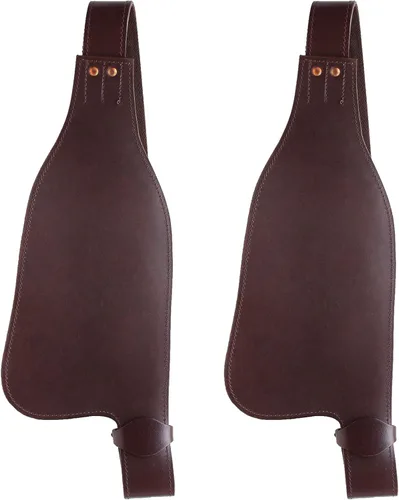 Vista 3 de CHALLENGER Horse Western Leather Replacement Saddle Fenders Pair 52FenderV