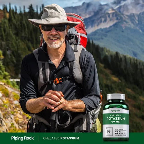 Vista 6 de Piping Rock Suplemento de potasio quelado 99 mg 250 cápsulas Gluconato de potasio Vegetariano, sin OMG, sin gluten