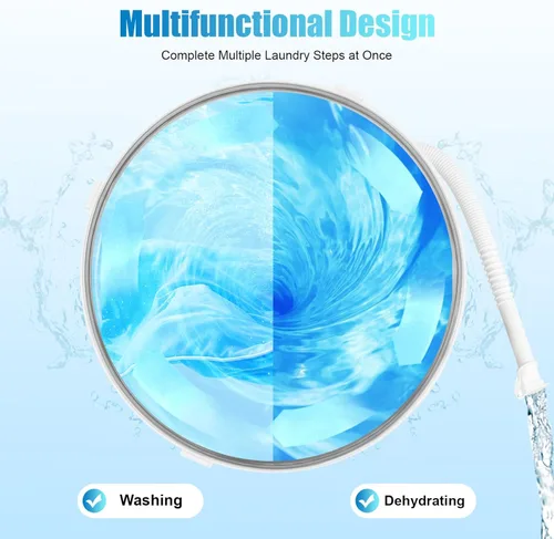 Vista 2 de Lavadora portátil, lavadora manual no eléctrica 2 en 1, secadora de ropa, lavadora pequeña para ropa de bebé, ropa interior o artículos pequeños