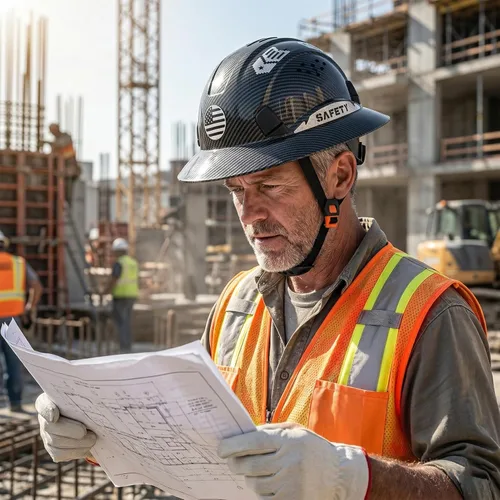 Vista 7 de Casco duro de ala completa, casco de seguridad aprobado por la OSHA, Cascos De Construcción, casco duro de construcción ventilada, trinquete