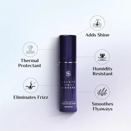 Vista 2 de Saints & Sinners Poción para peinar el cabello Divine Velvet Divine, protector térmico, brillo y desenreda el cabello, crema hidratante