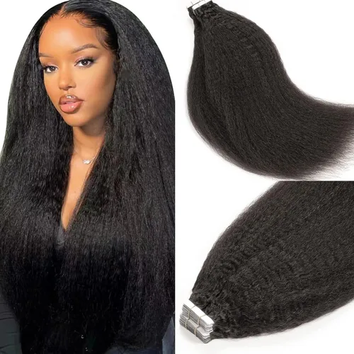 Vista 31 de Lacer Extensiones de cabello humano con punta en I, extensiones de cabello humano rizado lacio color negro natural, 1B de 12 pulgadas, extensiones