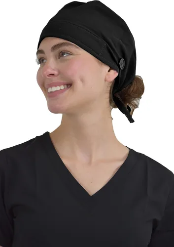 Vista 2 de 3-Pack Scrub Caps with Buttons Adjustable Working Hats for Women Men One Size GT Performance