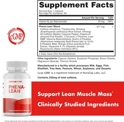 Vista 5 de Anabolic Warfare Suplemento Phena-Lean Premier de suplemento termogénico de composición corporal - Alimenta tu fuego, promueve la energía, aumenta