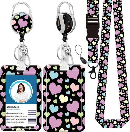 Vista 23 de Cordón para insignia y soporte para credencial de identificación, carretes retráctiles de insignia con clip para cinturón de carrete de mosquetón