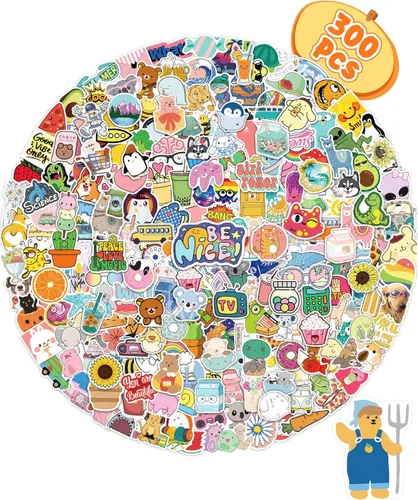 Vista 8 de Bekayshad Calcomanías para botellas de agua, paquete de 100 unidades, lindas calcomanías de vinilo Vsco estéticas impermeables para laptop