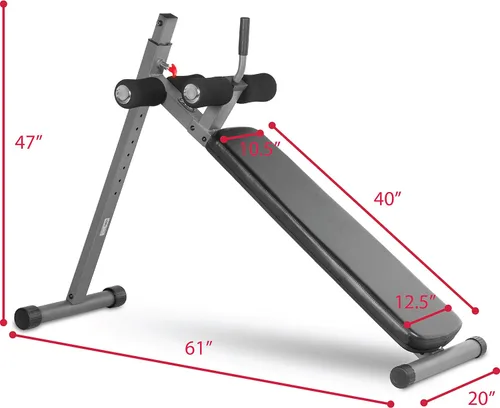 Vista 2 de XMARK Banco de entrenamiento abdominal ajustable, ergonómico, para sentadillas, abdominales, ejercicio de músculos abdominales, 12 posiciones