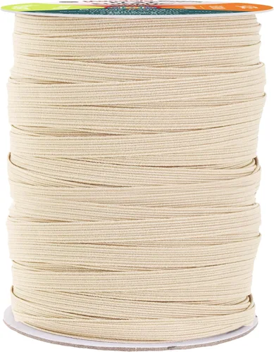Vista 53 de Mandala Crafts Rollo de bandas elásticas beige de 0.472 in y 20 yardas para costura, 1/2 cordón elástico plano, correas elásticas trenzadas de 1 2
