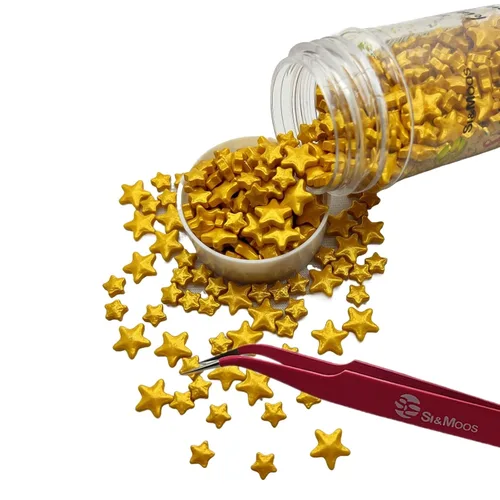 Vista 13 de SE Si&Moos Gránulos de estrellas blancas para decoración de pasteles, decoración de pasteles de estrellas, estrellas blancas comestibles grandes