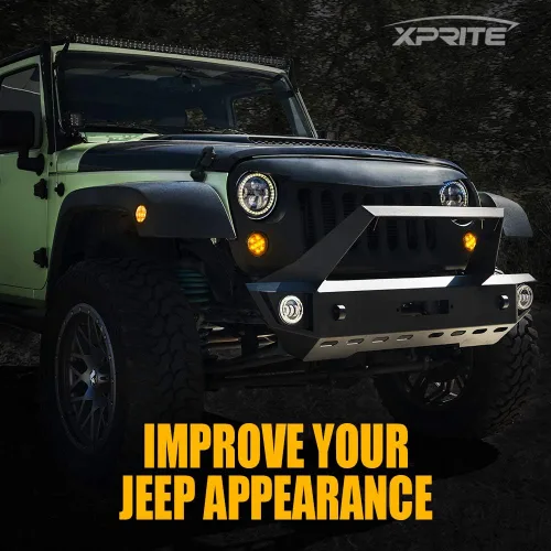 Vista 5 de Kits de luces LED intermitentes y de posición lateral de Xprite, luces LED compatibles con Jeep Wrangler JK y Wrangler Unlimited 2007-2018 - Lente