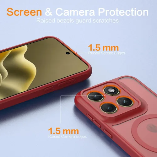 Vista 5 de Funda para Motorola Moto Edge 2026, compatible con Magsafe Rojo