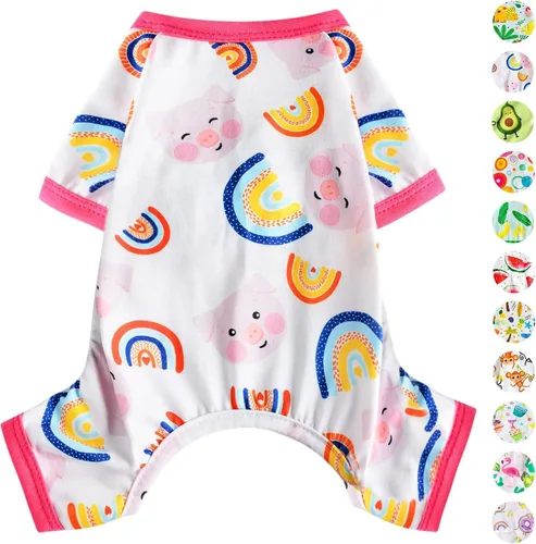 Vista 16 de Pijamas para perros de primavera y verano, ropa para perros pequeños y niñas – Niños – Perros de tamaño mediano, ropa suave y elástica