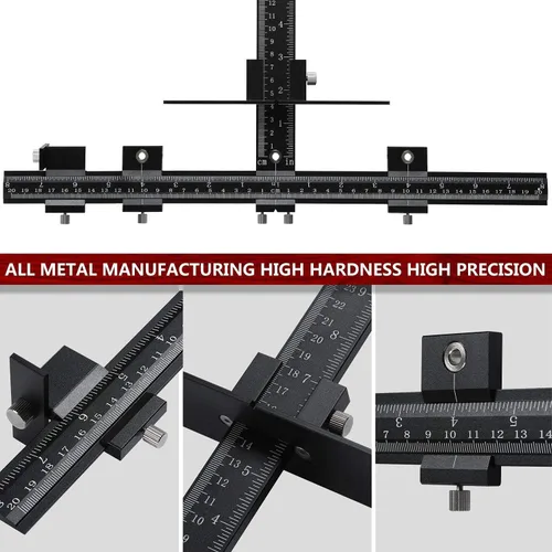 Vista 6 de Herramienta de plantilla de hardware de gabinete de aleación de aluminio, herramienta de plantilla de guía de taladro ajustable para la instalación