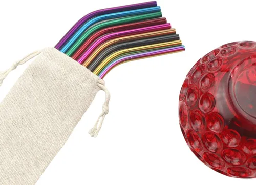 Vista 7 de Gugrida Pajitas de metal de acero inoxidable de 8.5 pulgadas, reutilizables, juego de 3 popotes – Cepillo de limpieza de color ultra largo