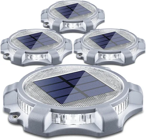 Vista 12 de SIEDiNLAR Luces solares para cubierta al aire libre, 2 modos, muelle LED, marcadores de entrada, luz impermeable para escalones, pasarela, escalera