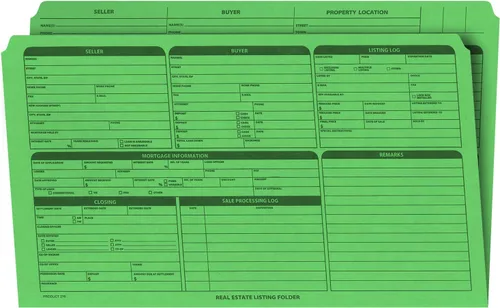 Vista 13 de NextDayLabels - Carpeta de listado de bienes raíces - Lista de panel derecho, preimpresa en cartulina duradera con lista de verificación de cierre