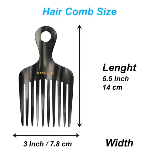 Vista 4 de Peine de Dientes Largos 14MX/Peines Elevadores de Cabello Afro para Rizos de Mujeres y Barbas de Hombres - Hecho a Mano, Belleza Artesanal