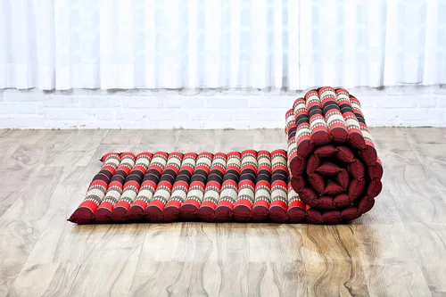 Vista 613 de Leewadee colchón tailandés enrollable para cama de invitados, tapete de yoga, para masaje tailandés, ecológico, orgánico y natural.