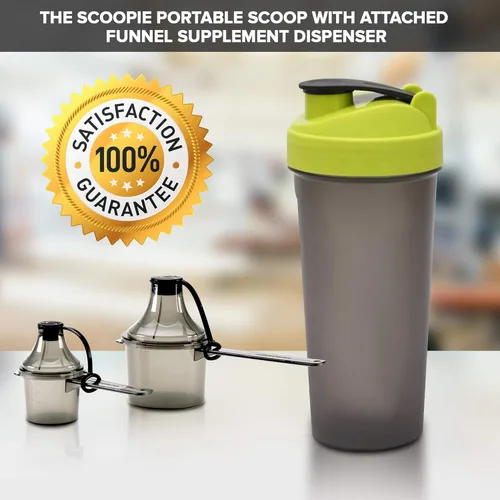 Vista 6 de The Scoopie, 15 cc 1 cucharada 1/2 fl oz. 14.8 mL Cuchara de plástico de mango corto con embudo adjunto, cucharas medidoras para polvos, café