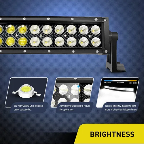 Vista 3 de Nilight - ZH410 - Barra de luz LED curvada de 32 pulgadas y 180 W, luz de trabajo, luces de conducción todoterreno con kit de arnés de cableado
